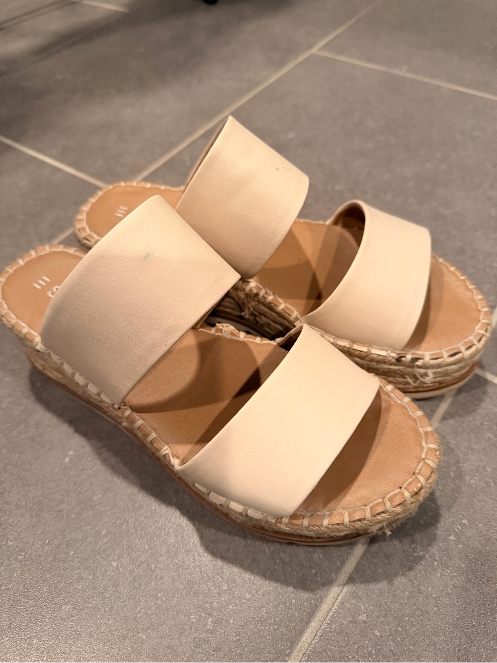 Esprit Women’s Double-Band Espadrille Slide Sandals in Cream